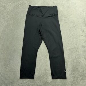 Nike Leggings Womens Small Black Dri-FIT High Waisted Cropped Performance Tights